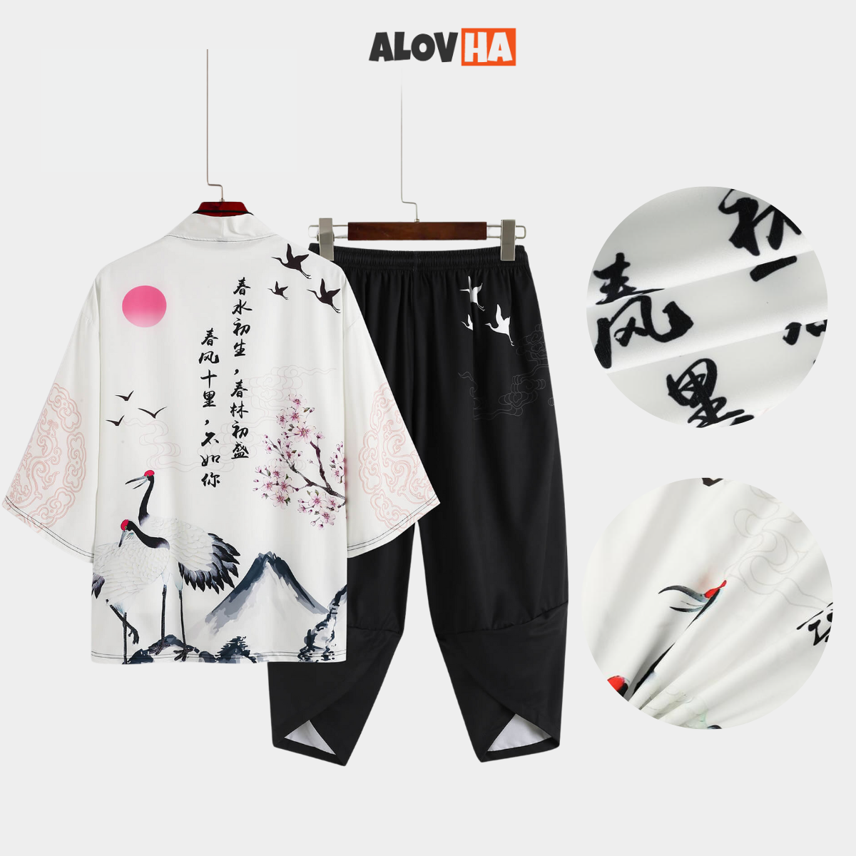 AYZITKA Leylek Desenli Kimono Set