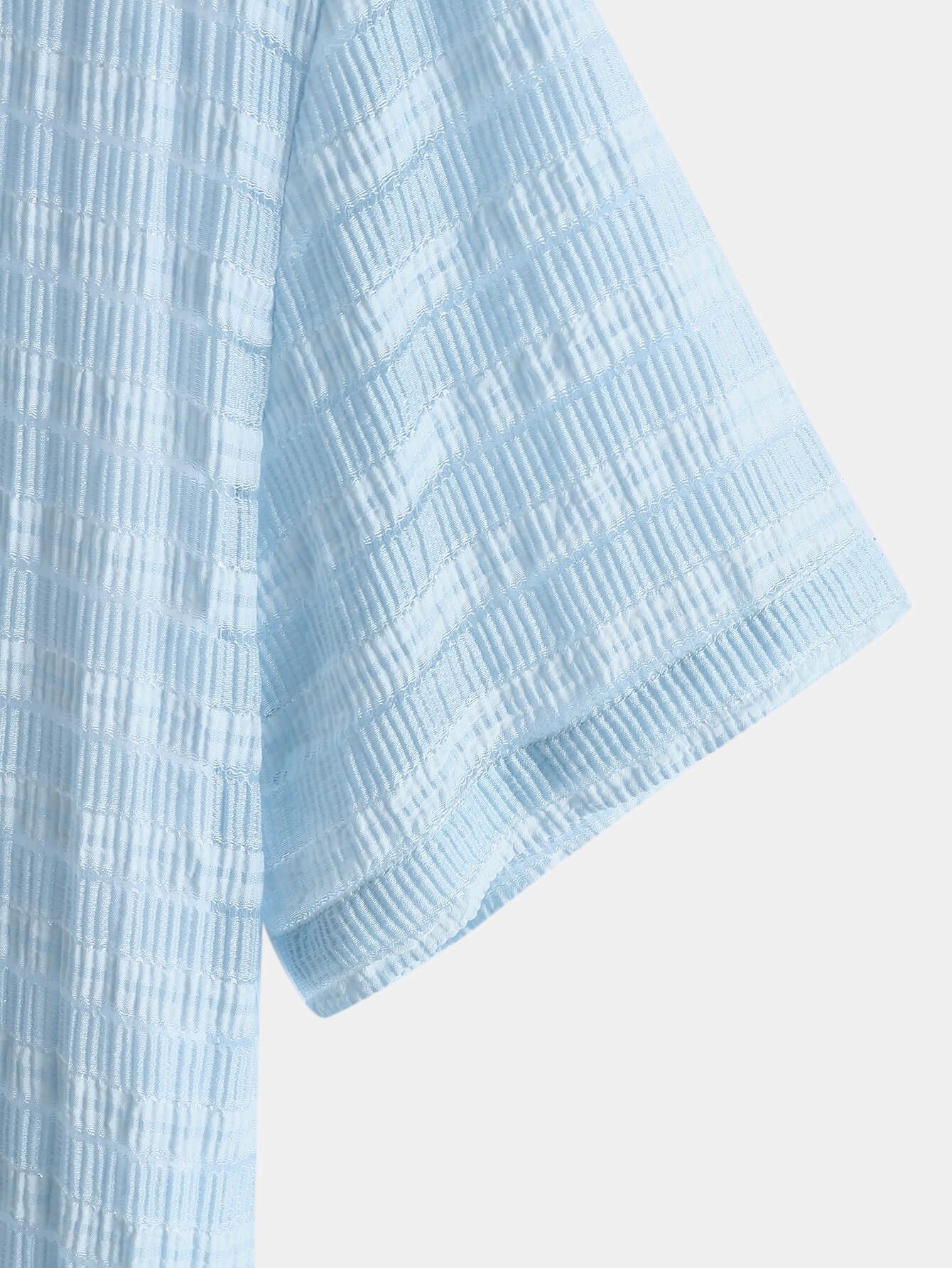 AYZITKA Mavi Kısa Kollu Keten Gömlek