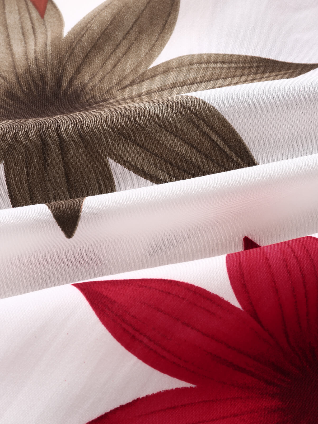 AYZITKA Kırmızı Çiçek Desenli Gömlek Şort Seti