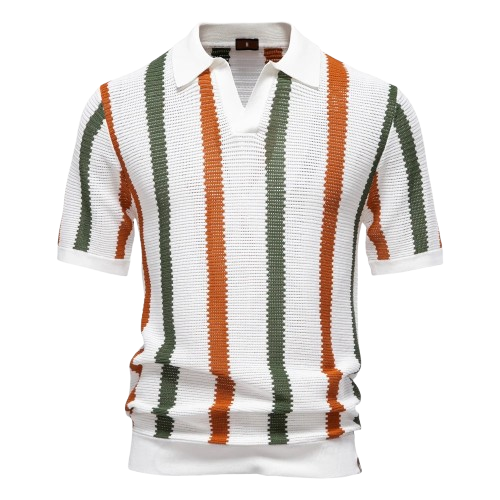 AYZITKA Dik Çizgili Polo Yaka T-shirt