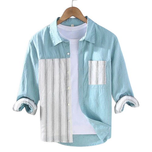 AYZITKA Yamalı Keten Gömlek