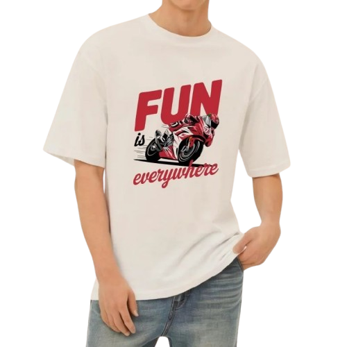 AYZITKA Motor Desenli Pamuklu T-shirt