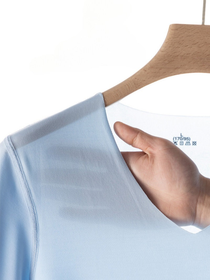 AYZITKA Dikişsiz V Yaka T-shirt