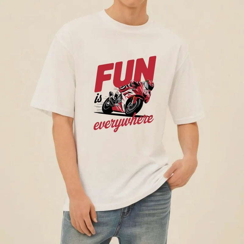 AYZITKA Motor Desenli Pamuklu T-shirt