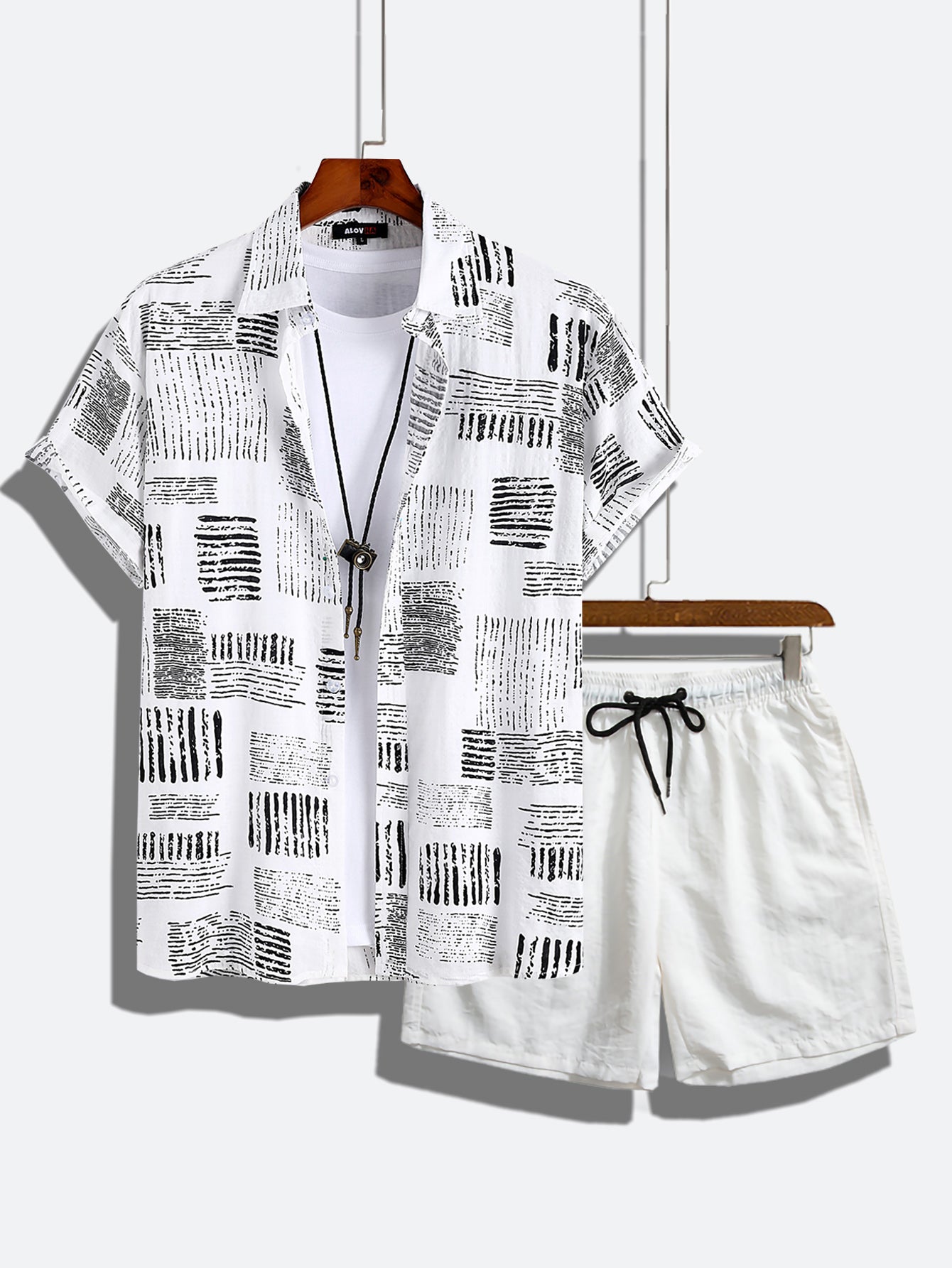 AYZITKA Çizgili Gömlek Şort Set