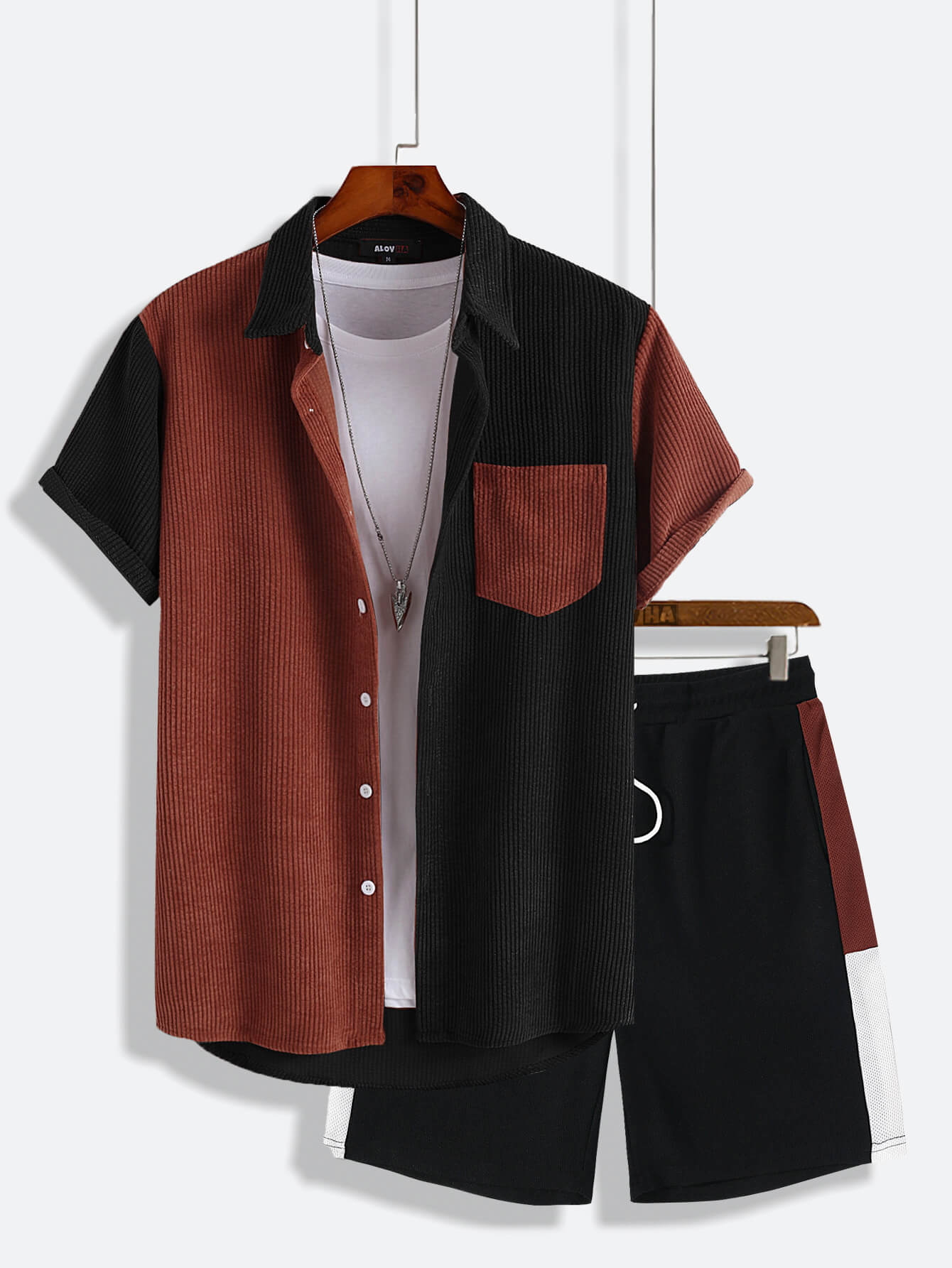 AYZITKA Çift Renk Gömlek Şort Seti