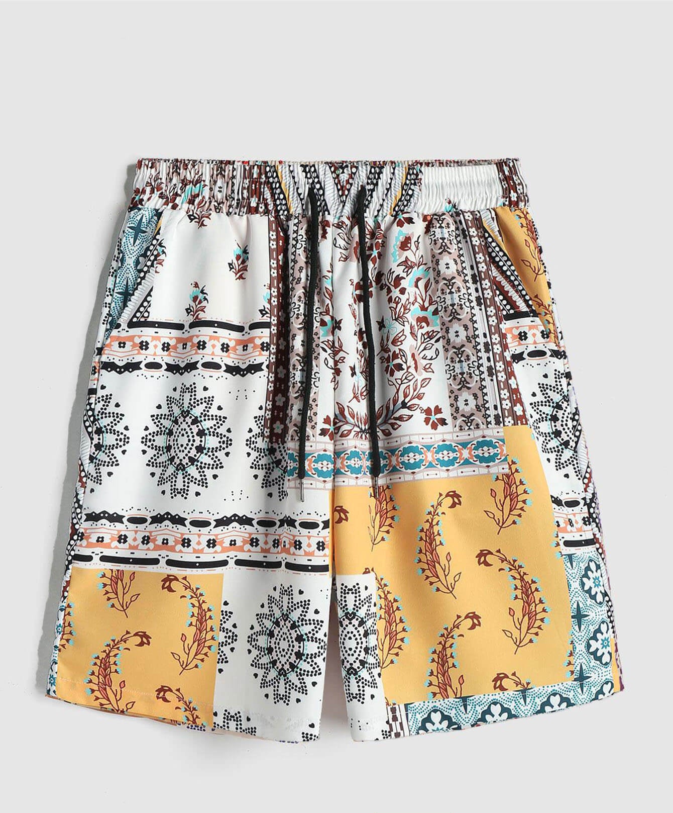 AYZITKA Sarı Desenli Gömlek Şort Set