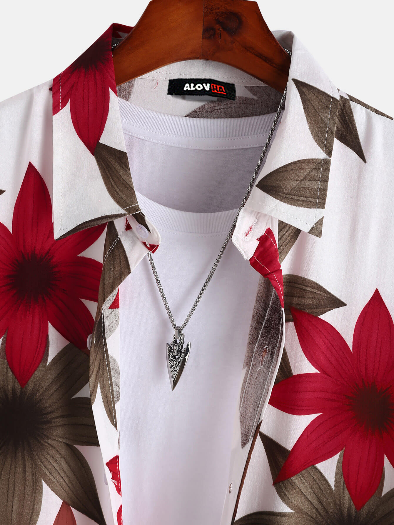 AYZITKA Kırmızı Çiçek Desenli Gömlek Şort Seti