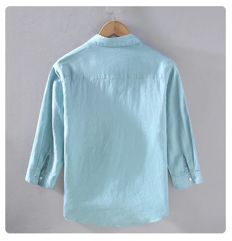 AYZITKA Yamalı Keten Gömlek