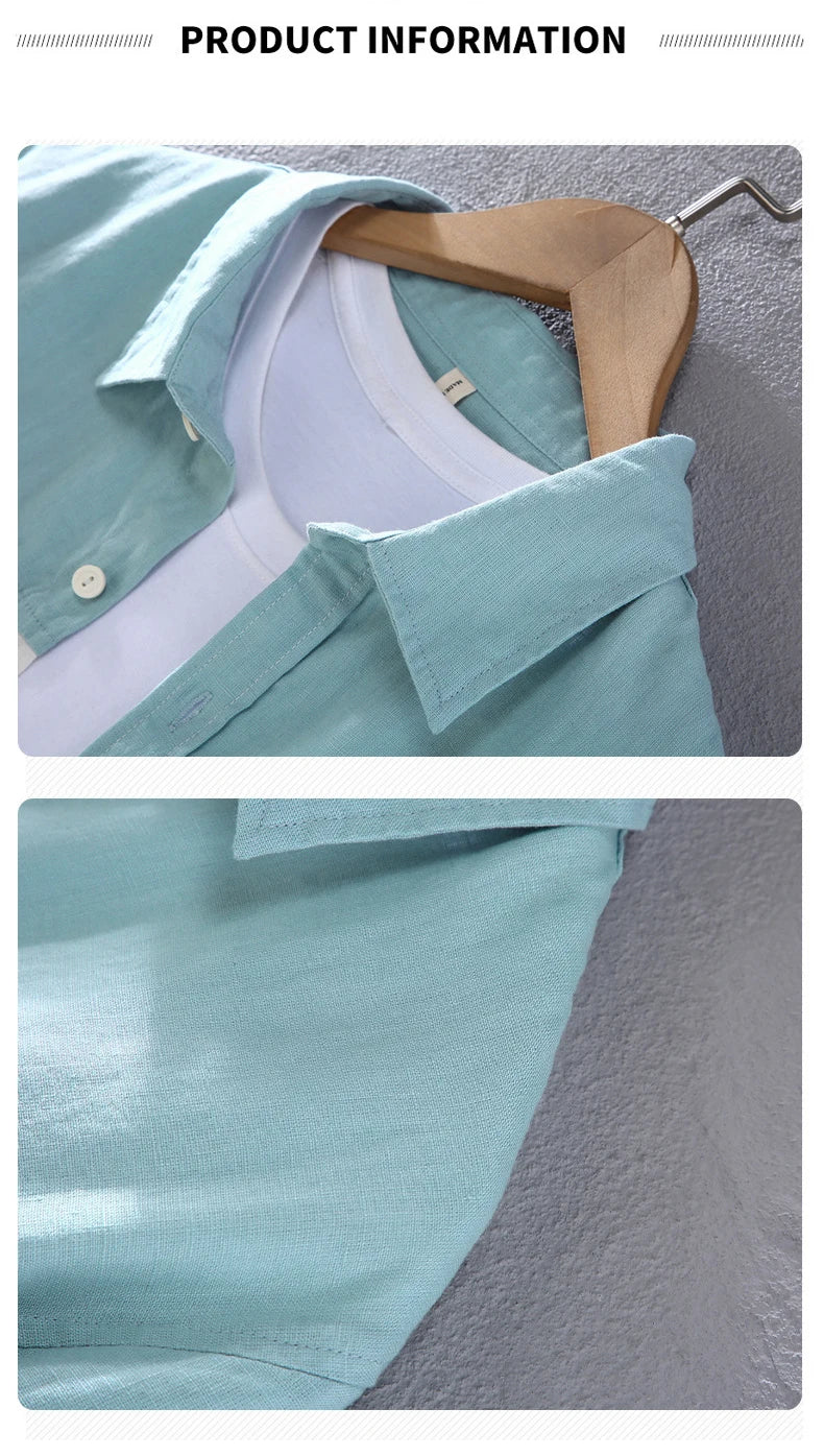 AYZITKA Yamalı Keten Gömlek