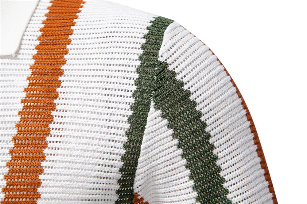 AYZITKA Dik Çizgili Polo Yaka T-shirt