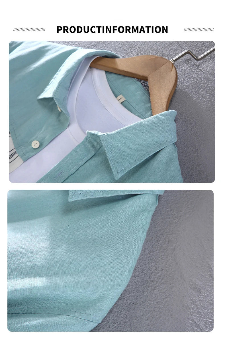 AYZITKA Yamalı Keten Gömlek