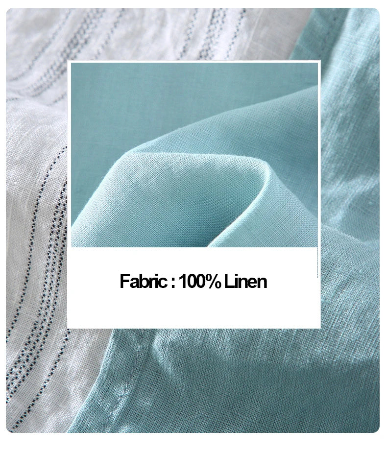 AYZITKA Yamalı Keten Gömlek