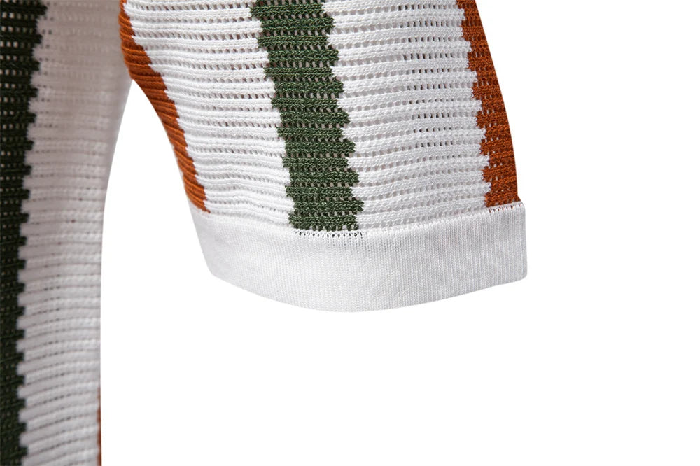 AYZITKA Dik Çizgili Polo Yaka T-shirt