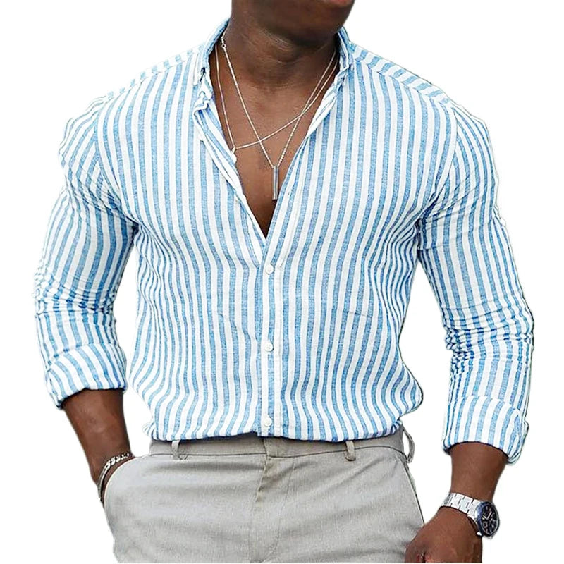 AYZITKA Dik Çizgili Pamuk Gömlek